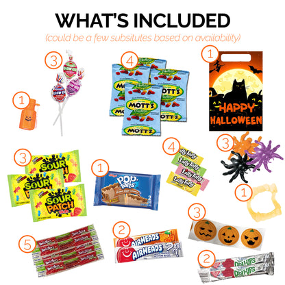 Halloween Care Package Snack box (45) Candy Snacks Assortment Trick or Treat Cookies Food Bars Toys Variety Gift Pack Box Bundle Mixed Bulk Sampler for Children Kids Boys Girls College Students Office