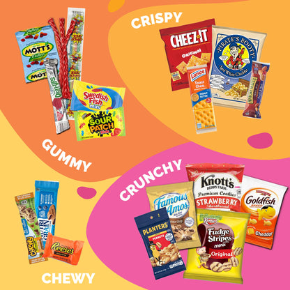 Snack box care package Variety Pack snack pack(60 Count)candy Gift Basket for Kids Adults Teens Family